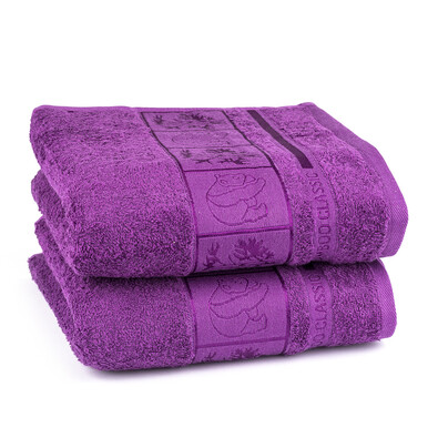 4Home ručník Bamboo fialová, 50 x 100 cm, 2 ks