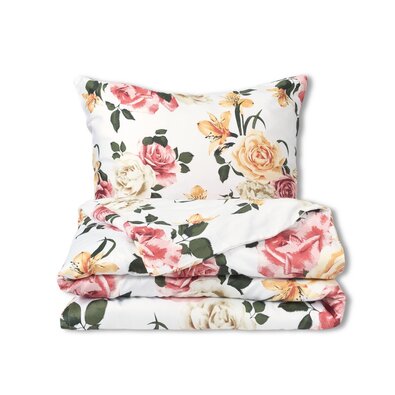 Matex Satin-Bettwäsche Rosen mit Lilien, 140 x 200 cm, 70 x 90 cm