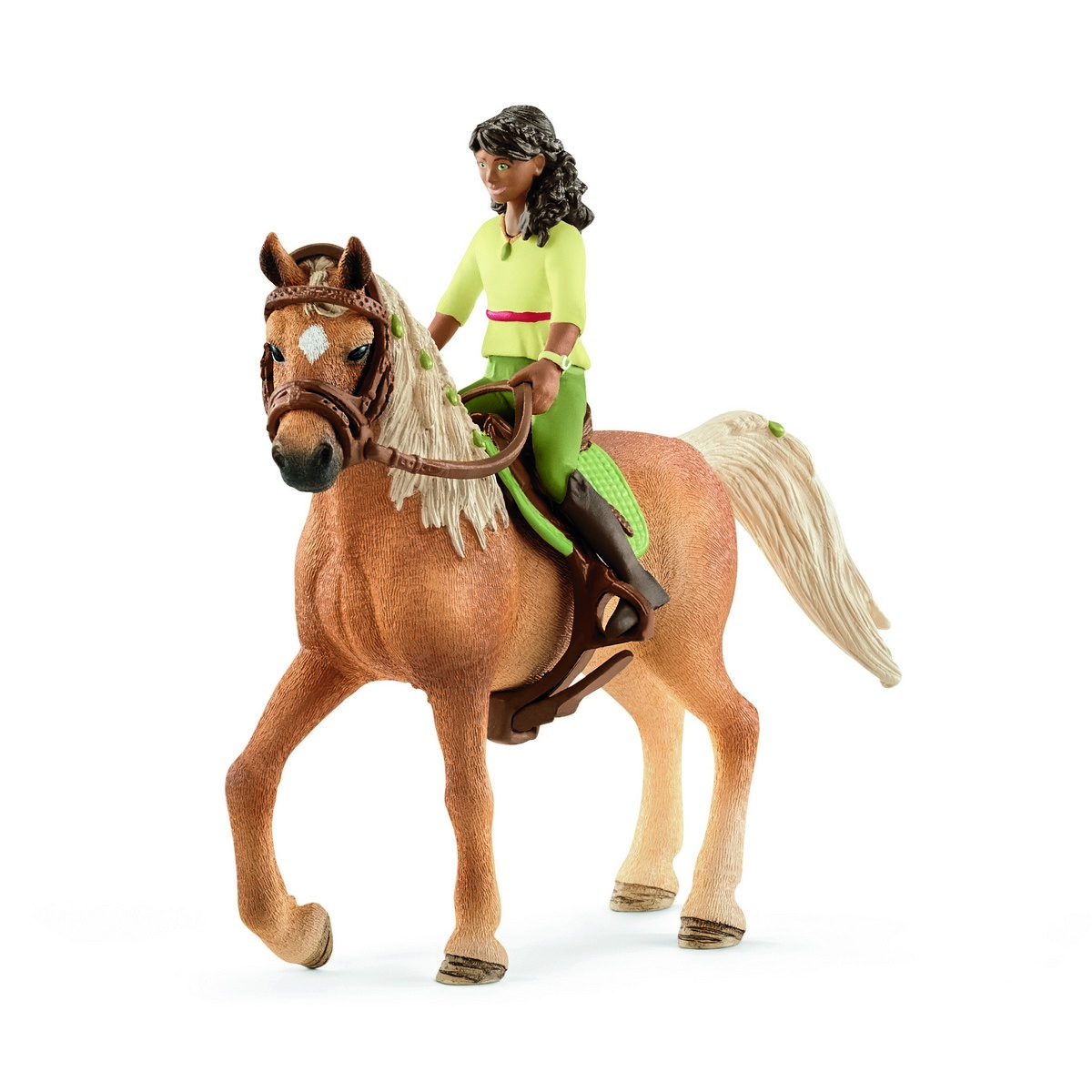 Obrázok Schleich Černovláska Sarah a kůň Mystery (4055744036163)