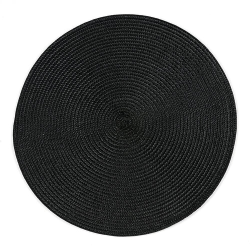 Podkładki na stół Deco okrągłe czarne, śr. 35 cm, 4 szt.
