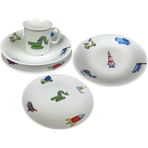 Thun 3-częściowy zestaw obiadowy dla dzieci Auto-Moto