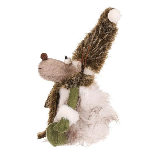 Decorațiune de Crăciun Ren așezat, înălțime 28 cm,verde/alb