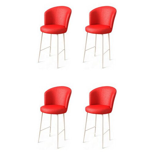 Sada barových židlí Uras Red and White, 4 ks