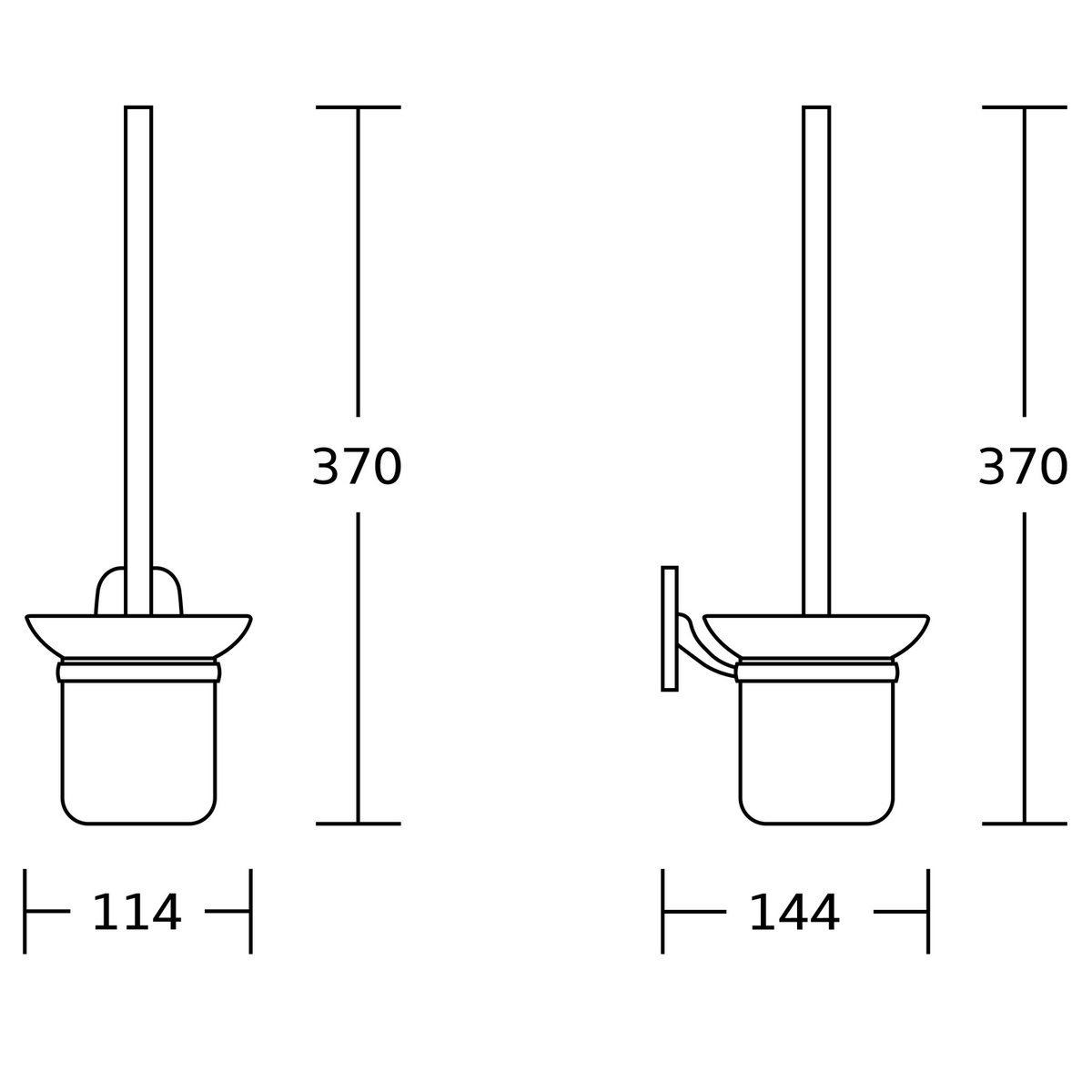 AQUALINE RB108 Rumba WC kefe, tejüveg  termék 2. képe