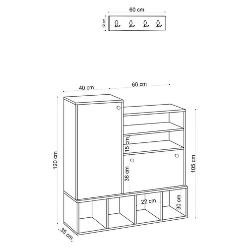 Zestaw do przedpokoju Wess Oak