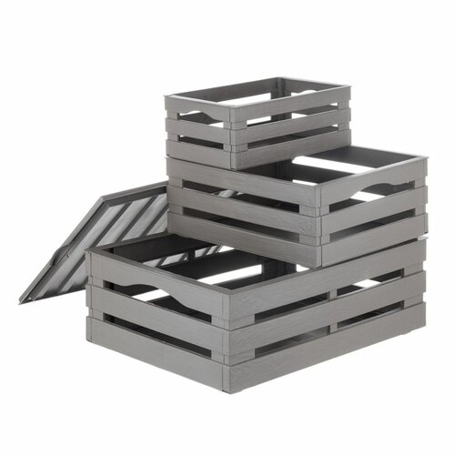 Komplet skrzynek Tina Tris 3 szt., brązowy