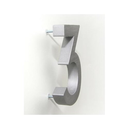 Hausnummer 8 aus Aluminium, 3D gebürsteteOberfläche