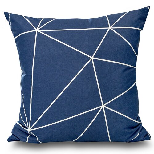 Față de pernă Kvalitex Nordic Grid albastră, 50 x 50 cm