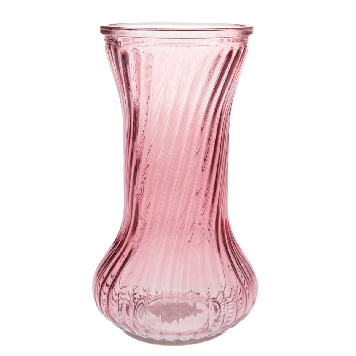 Fotografie Skleněná váza Vivian, růžová, 21 x 10 cm