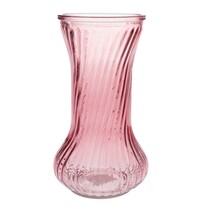 Скляна ваза Вівіан, рожева, 10 х 21 см