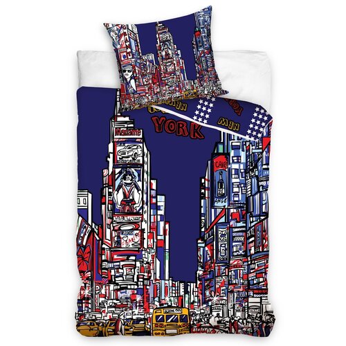 Bavlnené obliečky New York Times Square, 140 x 200 cm, 70 x 80 cm
