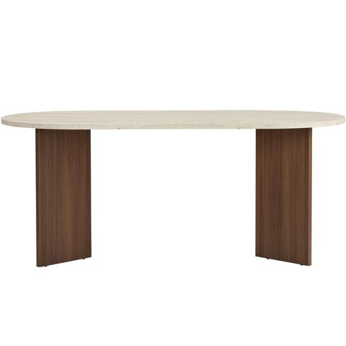 Jídelní stůl Sablin - Travertine, Milano Walnut