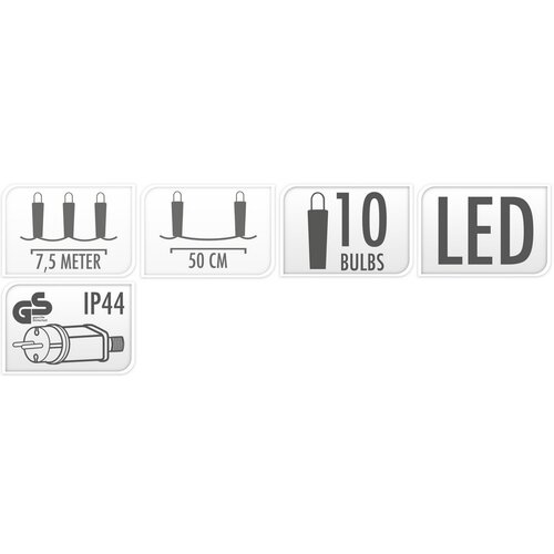 Zewnętrzny łańcuch imprezowy LED Bulbs, 10 żarówek