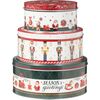 Set de 3 cutii metalice de Crăciun Seasons Greetings
