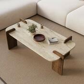 Stolik konferencyjny Asha Grand – Travertine, Walnut