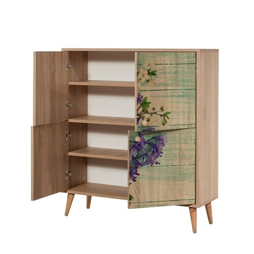 Schrank Mega Sonoma Oak Flowers II