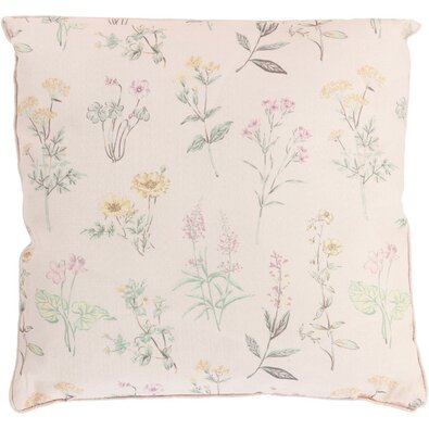 Kissen Blumen Hellbeige, 45 x 45 cm