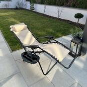 Gartenliegestuhl mit Fußstütze Regina, beige