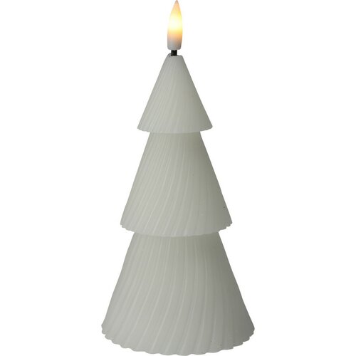 LED Svíčka Stromek bílá, 1x LED, 8,5 x 15 cm, 2x AAA