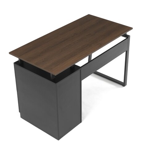 Biurko 3218 OAK, czarne i dębowe