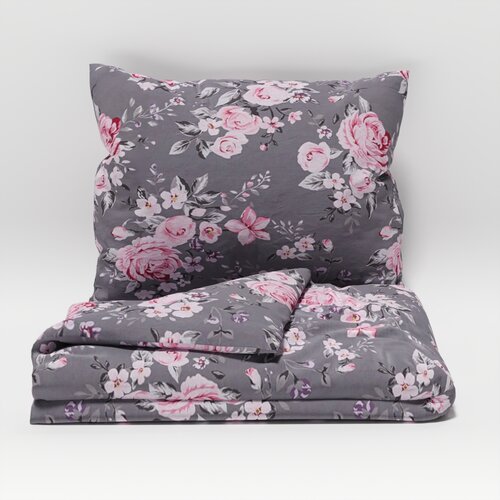 Kvalitex Pościel bawełniana Provence Beatrice szary, 140 x 220 cm, 70 x 90 cm