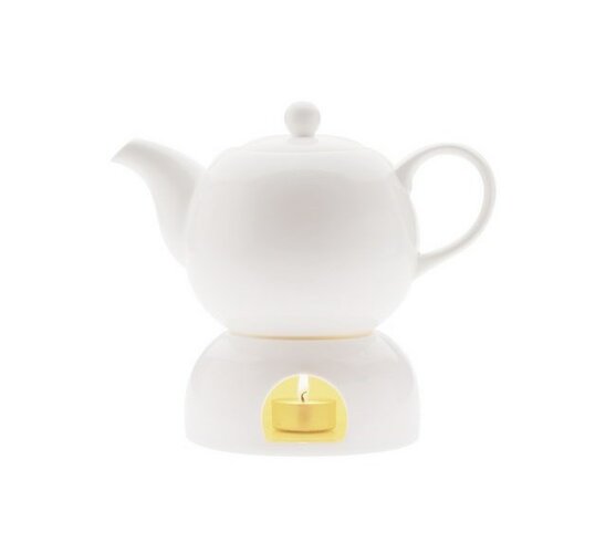 Maxwell & Williams White Basics porcelánový čajník s ohrievačom 1l