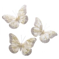 Zestaw motyli z klipsem, 3 szt., 18 cm