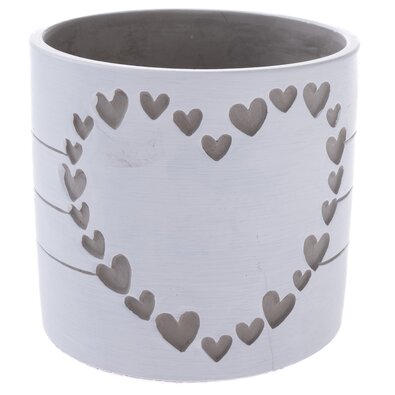 Betonski lonec za cvetje Heart of hearts bel, 13,5x 12 cm