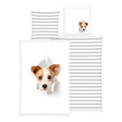 Herding Dětské bavlněné povlečení Dog, 135 x 200 cm, 80 x 80 cm