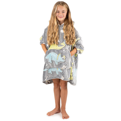 4Home Leuchtender Poncho Dino in Lammfelloptik , 72 x 150 cm