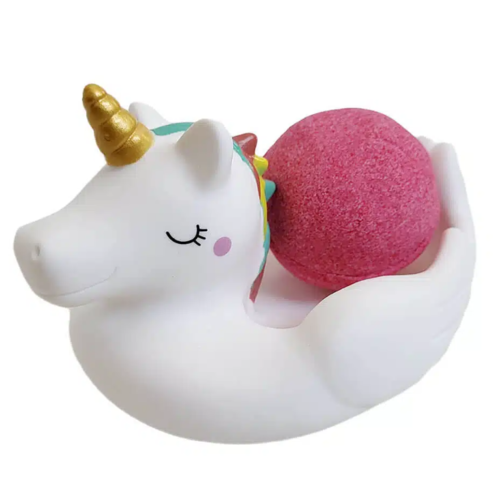 Bohemia Gifts Schäumende Badebombe mit Einhornspielzeug