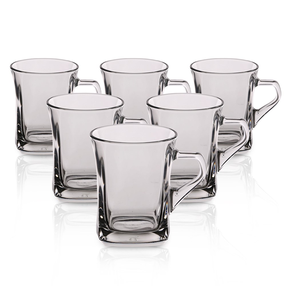 Sada sklenených hrnčekov Geo, 250 ml, 6 ks