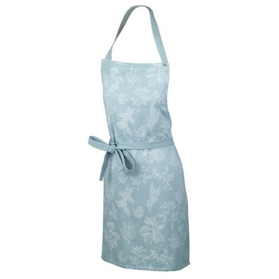 Kela Schürze Svea, 100 % Baumwolle, frostblau, Blätter