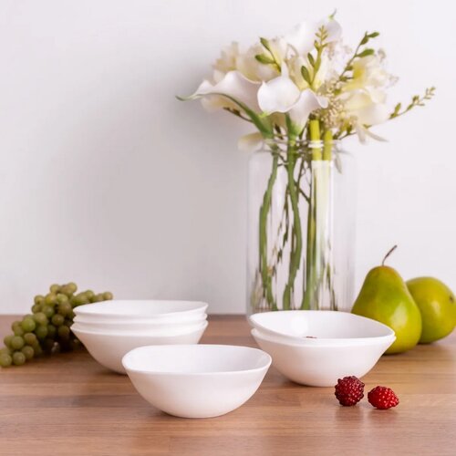 Altom Opalglasschalen-Set White harmony, 12,5 cm, 6 Stück