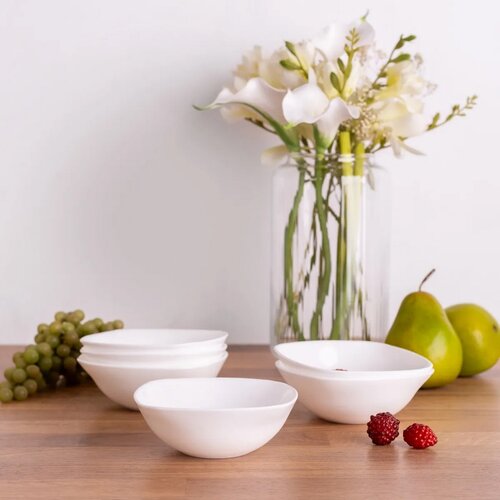 Altom Set of opal glass bowls White harmony 12.5cm, 6 pcs