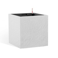 Flower Lover Selbstbewässernder Blumentopf CubicoStone weiß, 33 cm