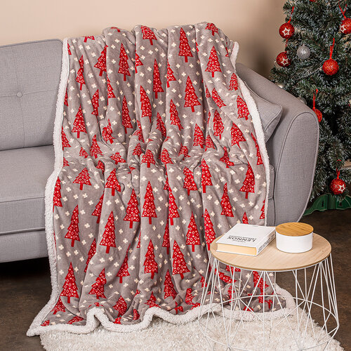 4Home Weihnachtsdecke Lammfelloptik Cosy Winter, 150 x 200 cm