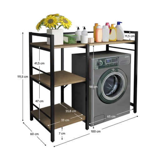 Raft deasupra mașinii de spălat BARNET, stejar