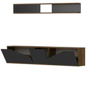 Televízny stolík s policou Tac Walnut and Black