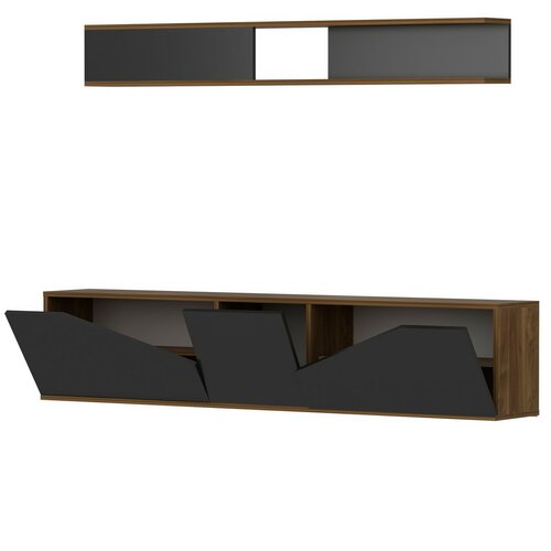 Stolik pod telewizor z półką Tac Walnut and Black
