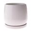 Ghiveci ceramic cu farfurie Sophistic alb, 15 x15,5 cm