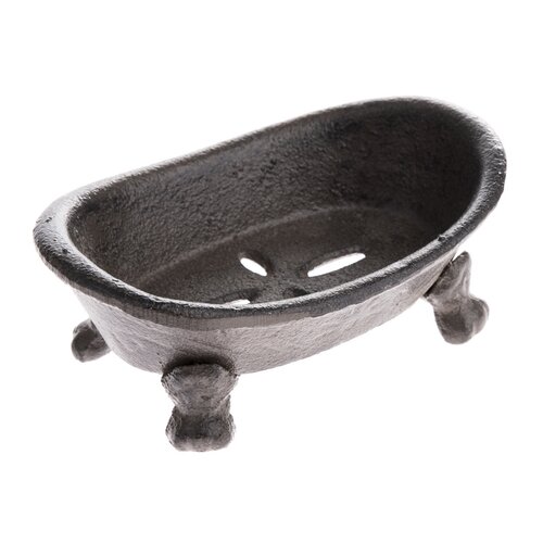 Чавунна мильниця Bath коричнева, 14 x 9 x 10,5 см