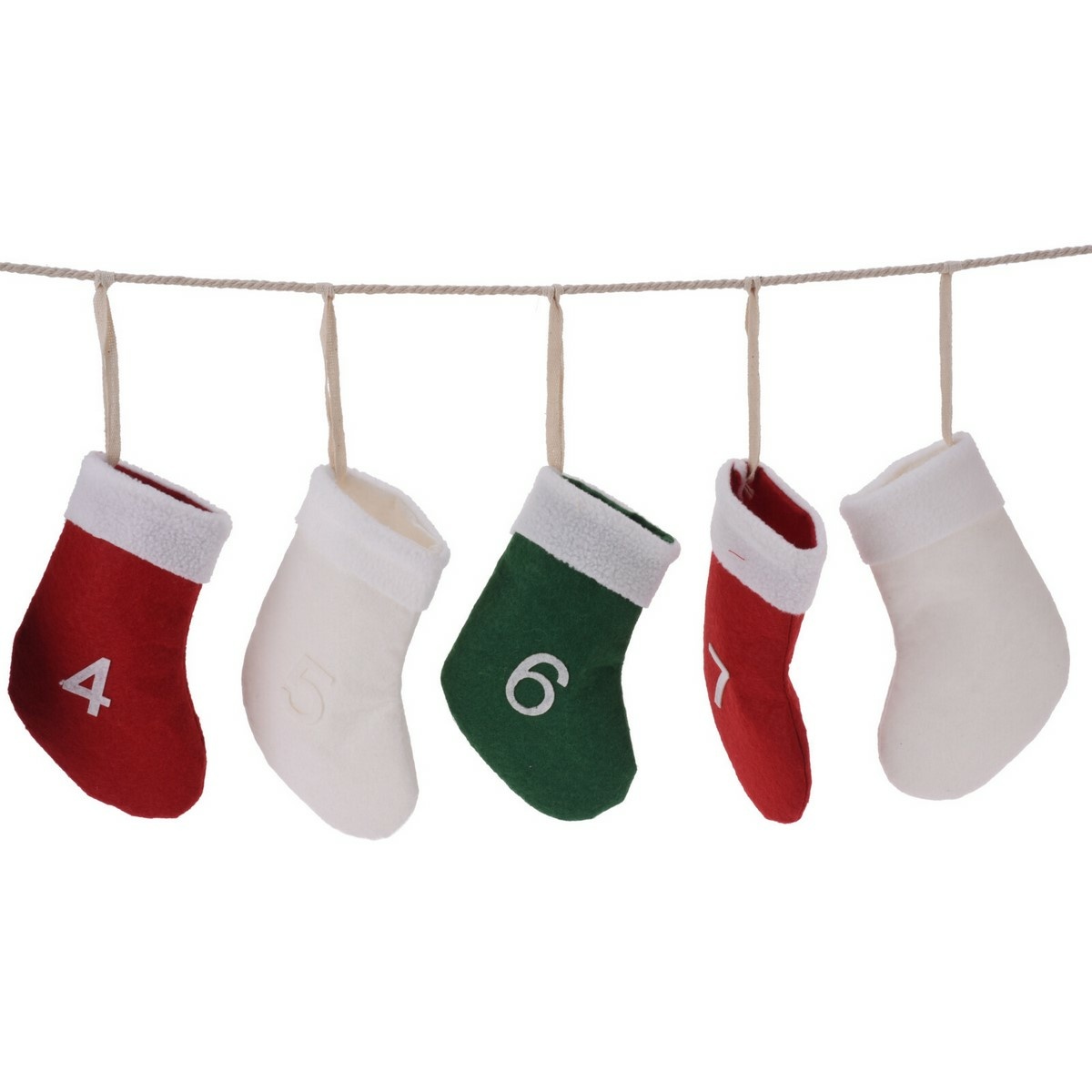 Adventní kalendář girlanda Vánoční ponožky, 220 cm
