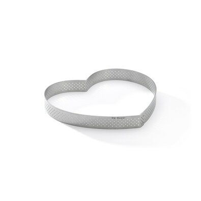 De Buyer 3099.52 ramă perforată pentru tort Heart18 cm, oțel inoxidabil