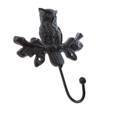 Gusseiserner Kleiderhacken Eule Schwarz, 15 x 15 cm