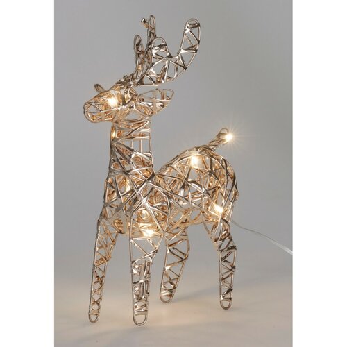 Świąteczny renifer świecący Champagne, 21 x 14 cm,30 diod mikro LED, na baterie