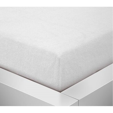 Cearșaf de pat Lux din frotir alb,  180 x 200 cm
