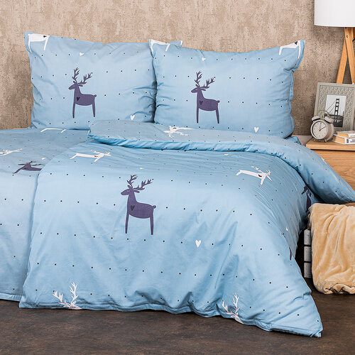 4Home Bombažna posteljnina Deer in Love, 220 x 200 cm, 2 kos 70 x 90 cm