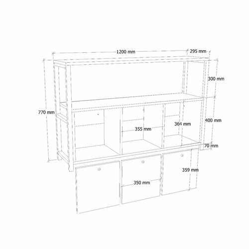 Nero v2 Atlantic Pine and Black szekrény