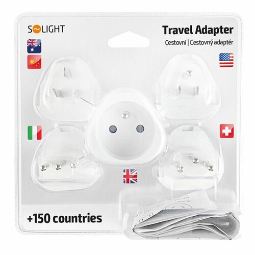 Solight PA20 Cestovní adaptér univerzální, uzemněný